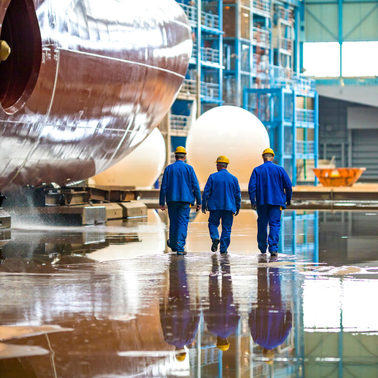Bild von der MeyerWerft - Aufnahme in der Fertigung der Werft