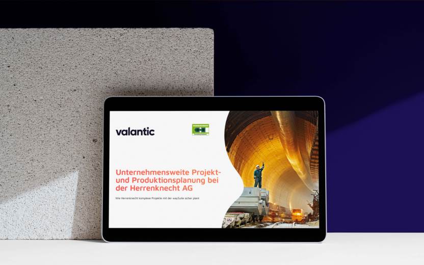 Mockup zur valantic waySuite Referenz bei der Herrenknecht AG