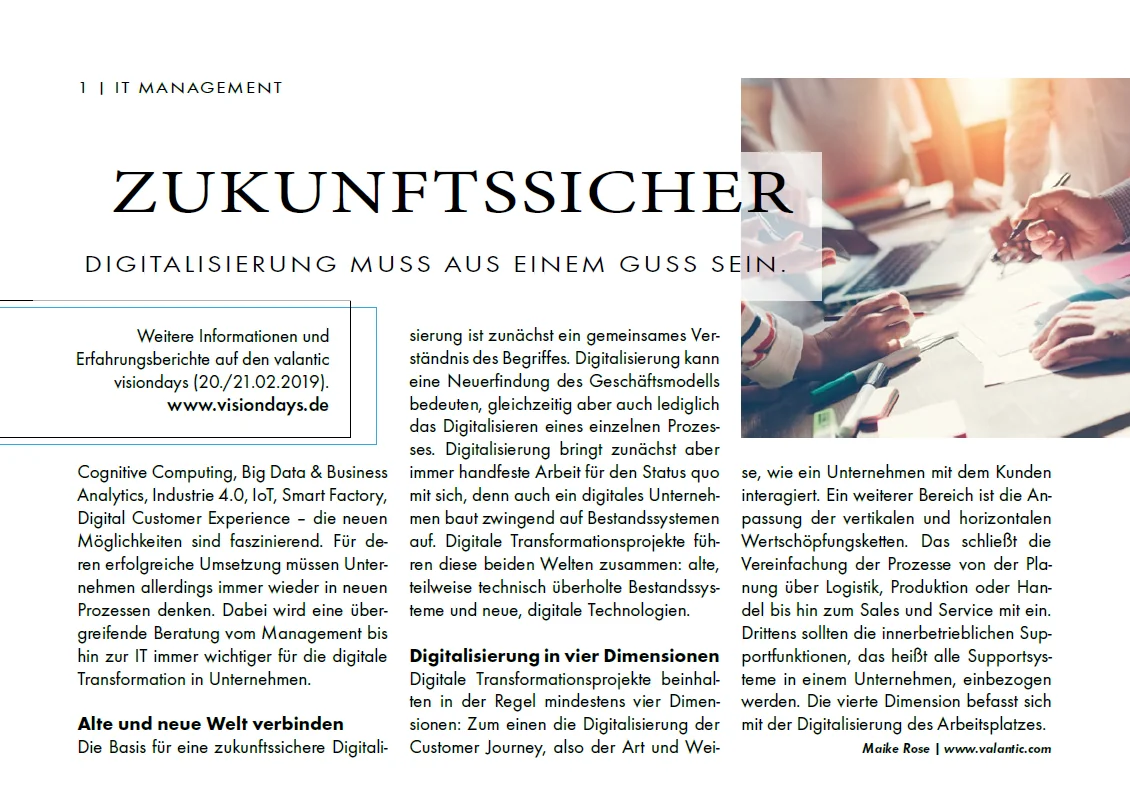 Screenshot des Beitrages "Digitalisierung muss aus einem Guss sein" aus it-daily.net