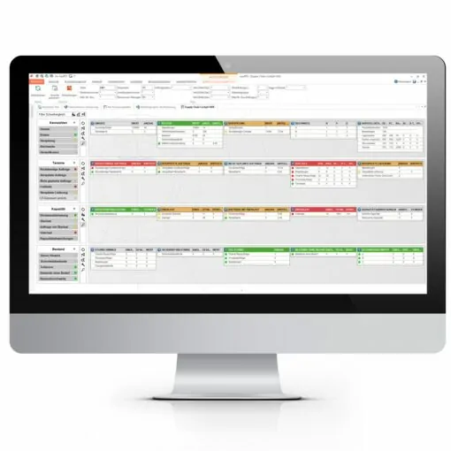 Bild eines Monitors mit der valantic wayRTS Software