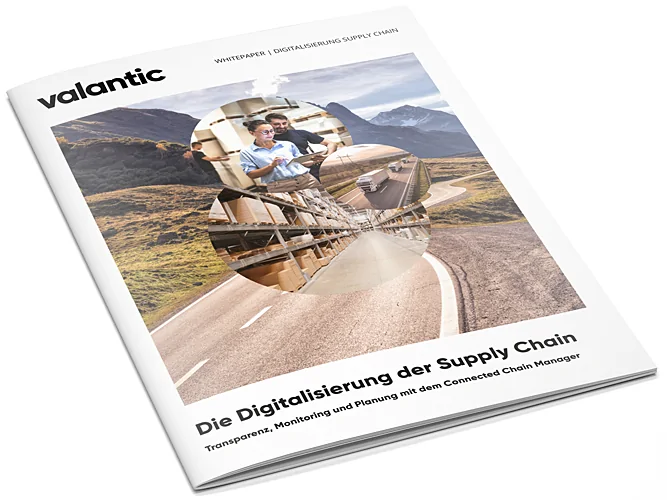 Bild einer Zeitschrift, valantic Whitepaper "Die Digitalisierung der Supply Chain - Transparenz, Monitoring und Planung mit dem Connected Chain Manager"