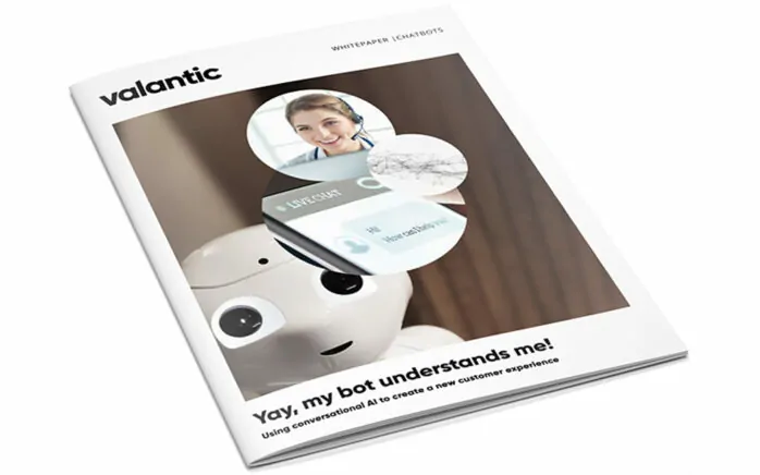 Image of a magazine, valantic Whitepaper "Yay, my bot understands me! Using conversational AI to create a new customer experience"