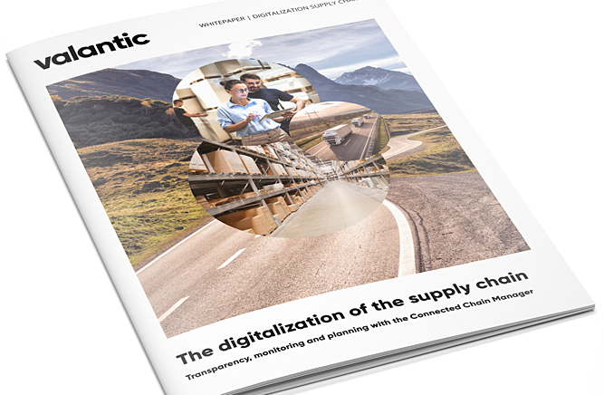 Bild einer Zeitschrift, valantic Whitepaper "The digitalization of the supply chain"