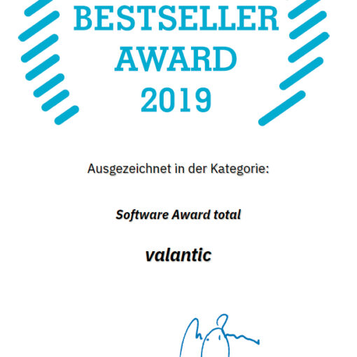 valantic Urkunde IBM Bestseller Award 2019
