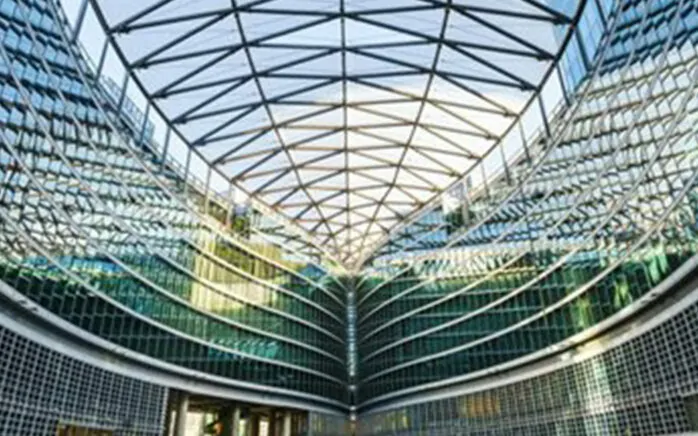 Picture of a glass roof, valantic Case Study Mesago