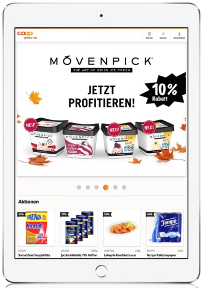 picture of a tablet with coop@home on the Screen. valantic Case Study coop@home