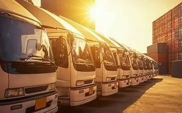 Picture of trucks, valantic SAP logistics solutions