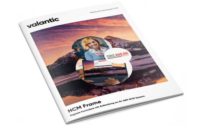 Bild der valantic Broschüre zum Thema HCM Frame für digitale Formulare