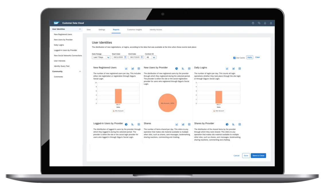 Picture of a screen with text and diagrams, valantic mockup SAP Customer Data Cloud