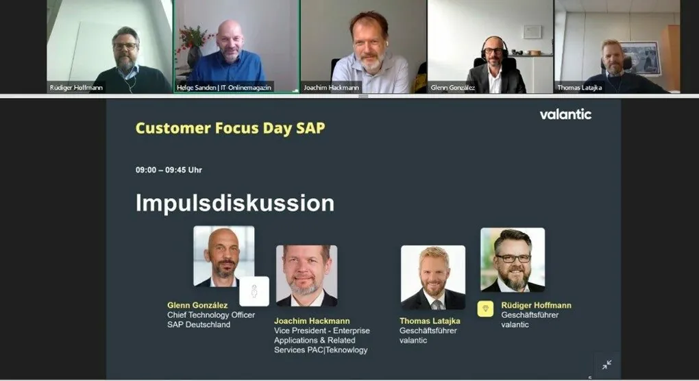 Bild von der Impulsdiskussion auf dem valantic Customer Focus Day SAP