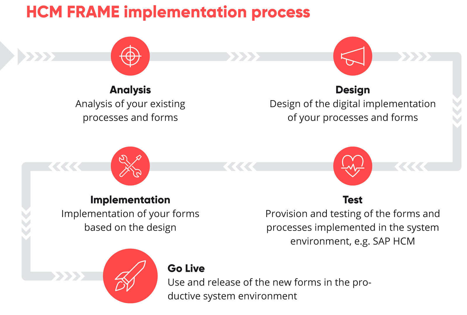 Picture of the HCM Frame implementation process valantic