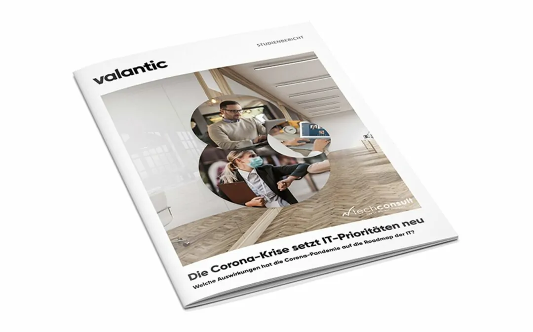 Titel-Cover der valantic & TechConsult Studie: "Corona setzt IT-Prioritäten neu"