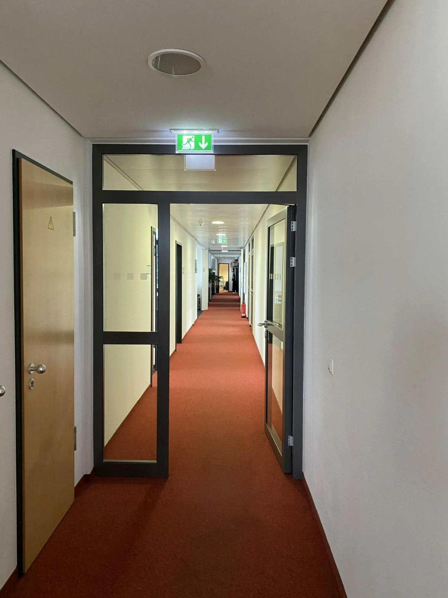 Image of a hallway with a red carpet, valantic branch in Frankfurt am Main