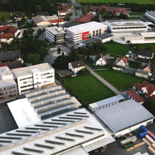 Aerial view of the Grenzebach location in Hamlar, intralogistics