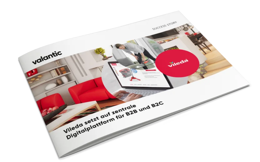 Bild der Broschüre zur Case Study von Vileda: B2B & B2C Plattform mit der SAP Commerce Cloud