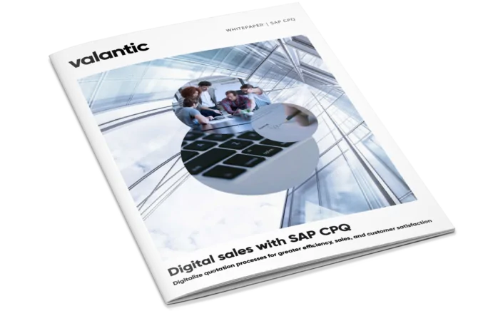 Cover of the white paper digital sales with SAP CPQ by valantic