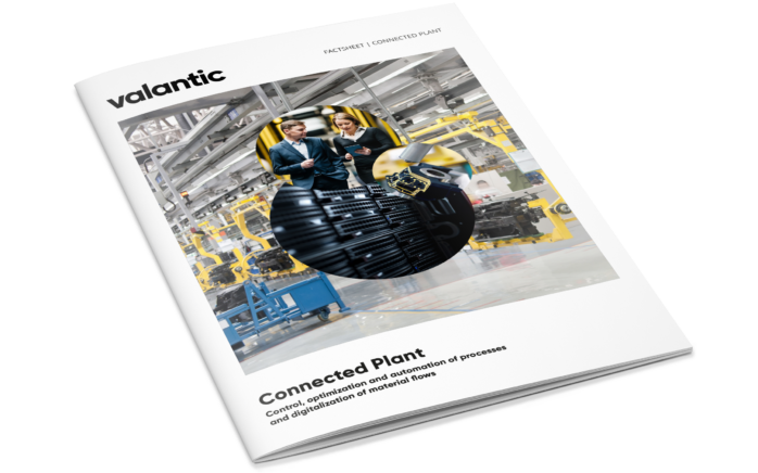 Mockup Factsheet Connected Plant, valantic Logistics Management
