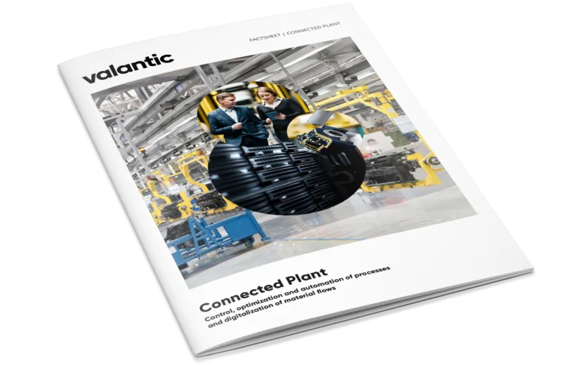 Mockup Factsheet Connected Plant, valantic Logistics Management