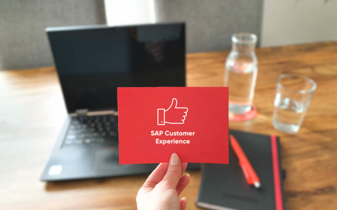 Image of a postcard with the heading SAP Customer Experience, SAP career at valantic