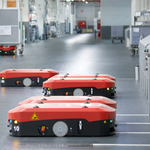 Picture of driverless transport systems of Grenzebach Group, case study valantic Supply Chain Excellence