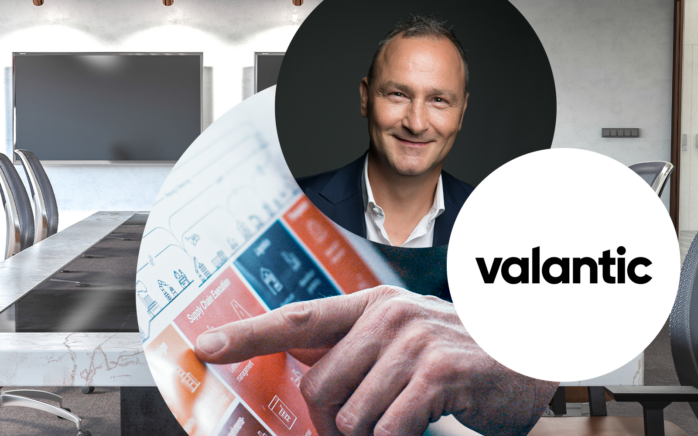 Karsten Ötschmann, Partner at digital transformation expert valantic, next to it the logo of valantic