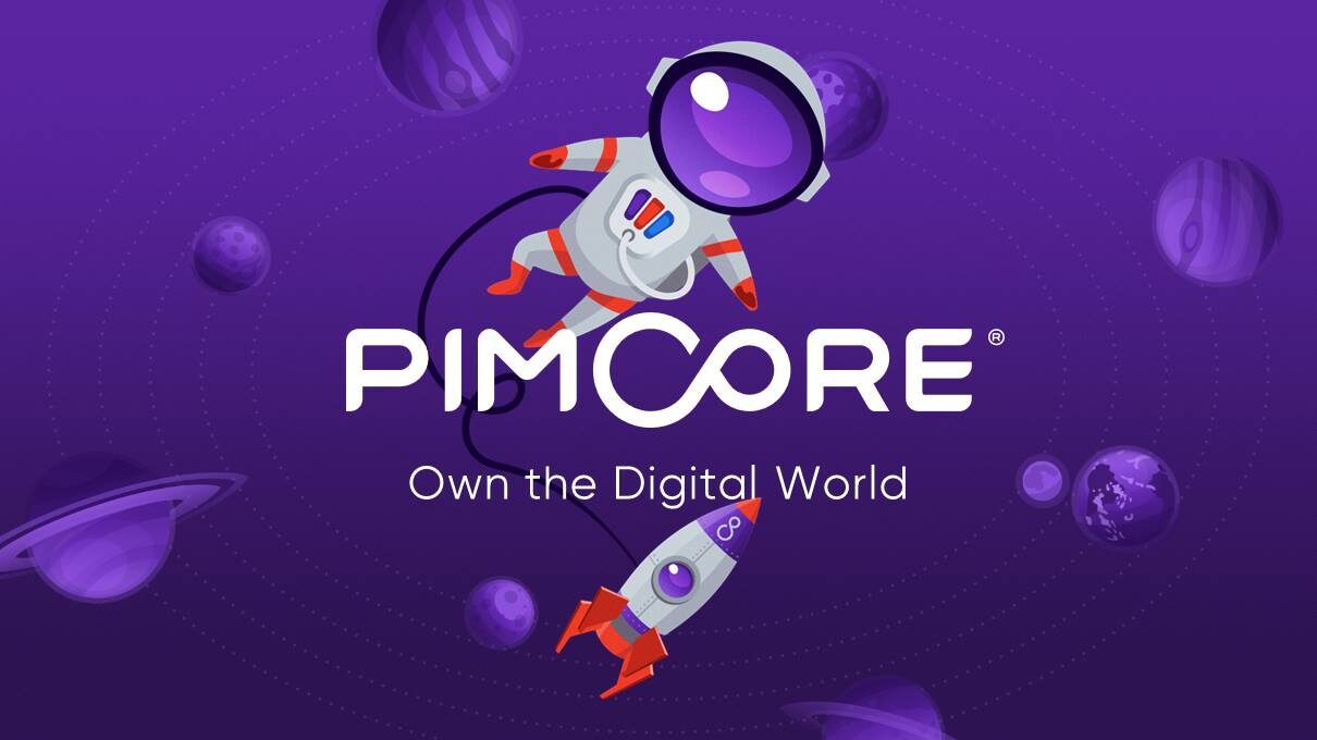 Logo des valantic Partners Pimcore und der Aufschrift Own the Digital World