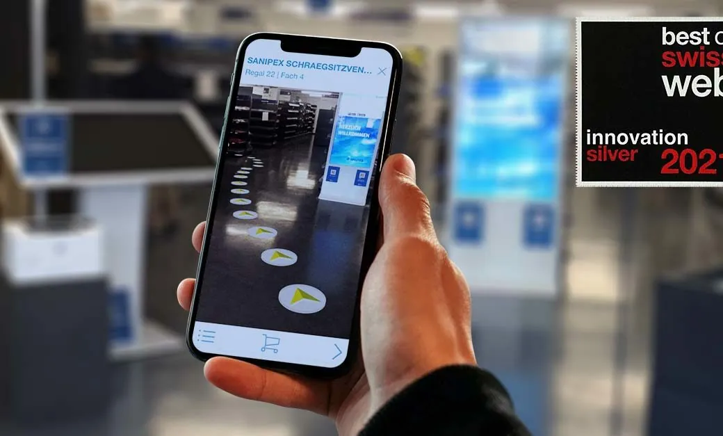 Bild des Spaeter Online Shops, Augmented shop experience Spaeter, Innovation Best of Swiss Web Award silver