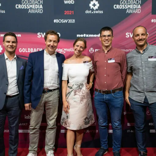 Projektteam Spaeter und valantic, Best of Swiss Web Award 2021 Innovation silver