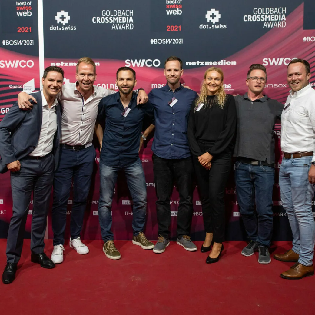 Projektteam HGC und valantic, Best of Swiss Web Award 2021 Productivity bronze