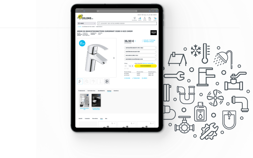 Screenshot der mobile Website von Colons