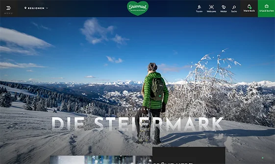 Screenshot of the Steiermark Tourismus website