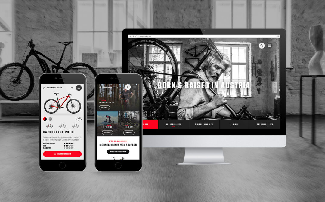 Picture of the SIMPLON website on a computer screen and in a mobile view.