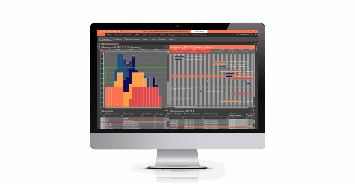 PPS-System waySuite im Maschinenbau - Detailplanung im Projektmanager