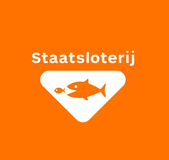 Logo Staatsloterij met oranje achtergrond