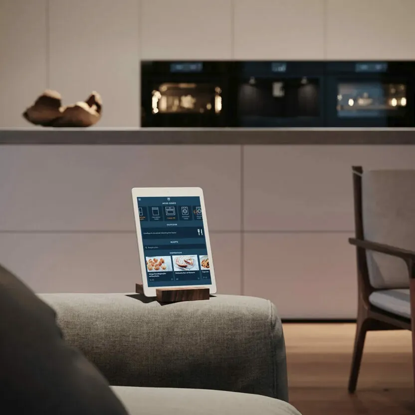 Photo of a kitchen with a tablet in the foreground, SAP CDC