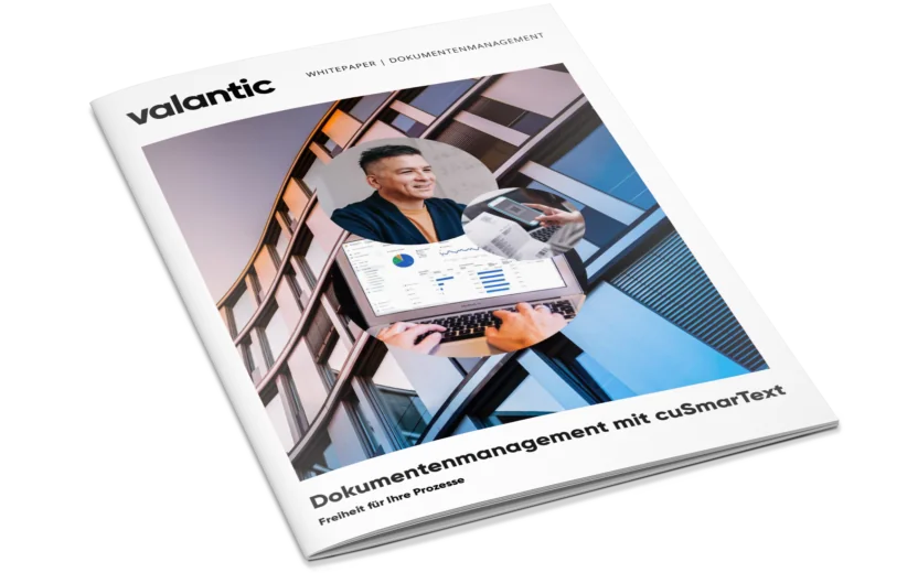 Mockup zum Whitepaper Dokumentenmanagement mit cuSmarText