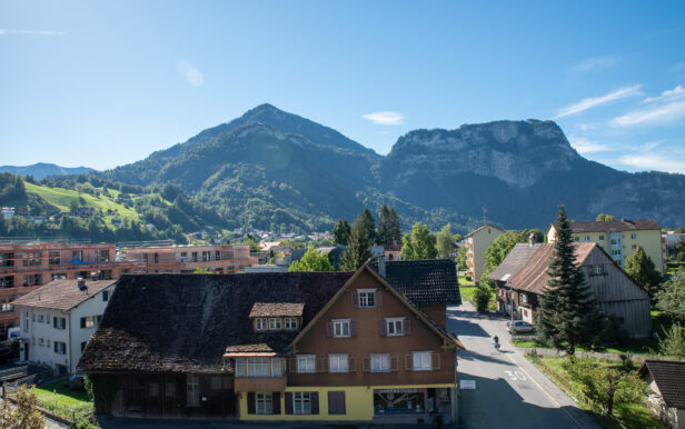 Aussicht aus dem valantic CX Büro in Dornbirn, Österreich