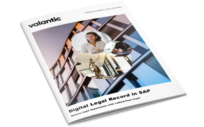 Mockup for product sheet: digital legal record in SAP