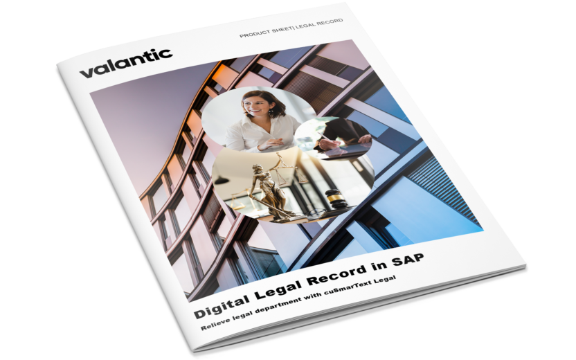Mockup for product sheet: digital legal record in SAP