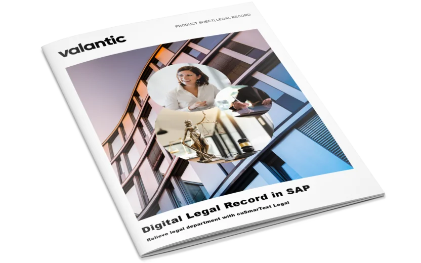 Mockup for product sheet: digital legal record in SAP