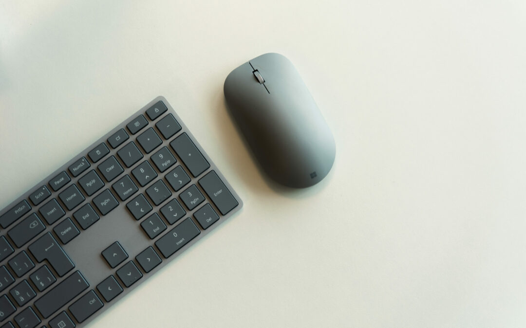 Photo of a computer keyboard & mouse