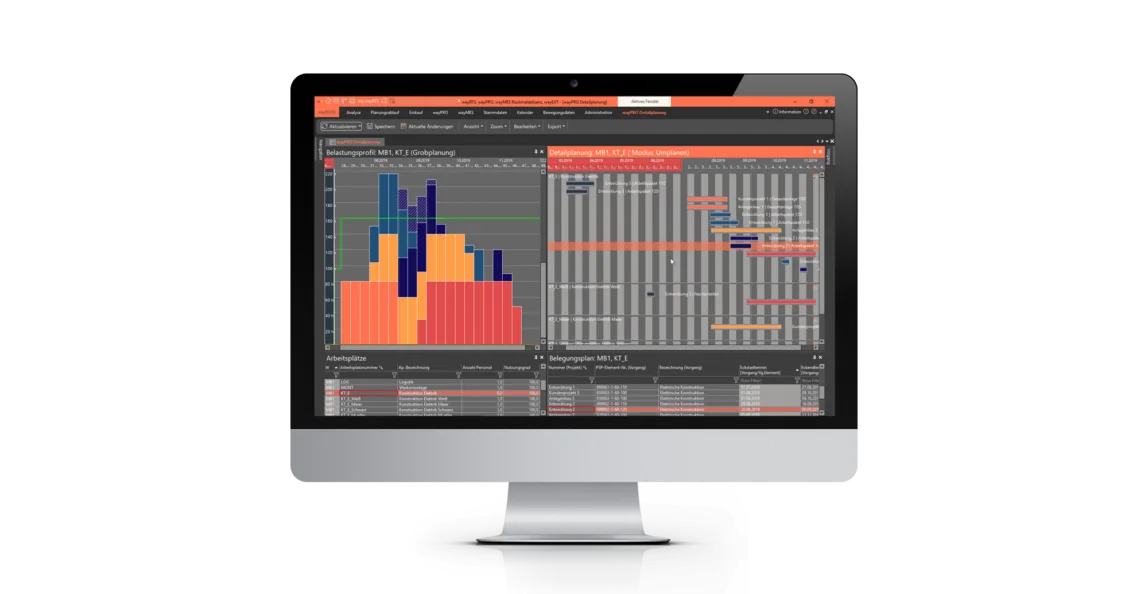 S&OP APS-System waySuite im Maschinenbau - Detailplanung im Projektmanager way APS