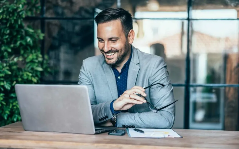 Businessman working at office