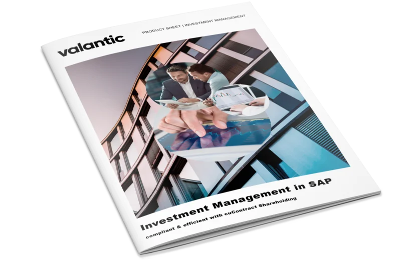 Mockup product sheet: investment management in SAP