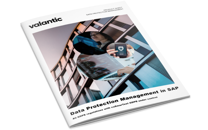 mockup product sheet data protection management in SAP