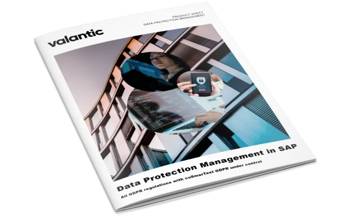 mockup product sheet data protection management in SAP