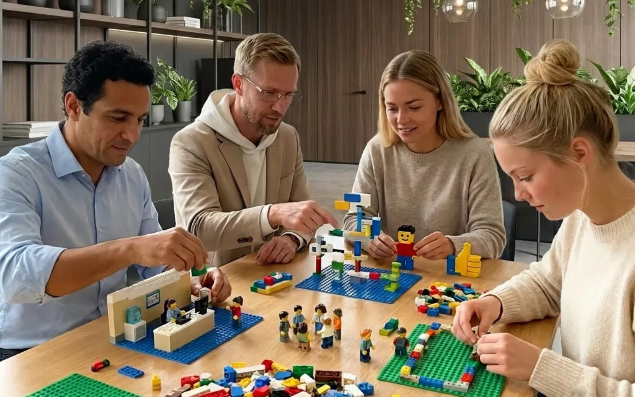 Vier Personen im Lego Workshop