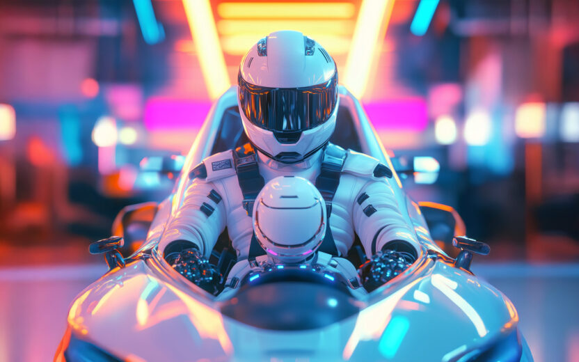 ai-generated-astronaut-with-a-robot-in-a-spacy-car