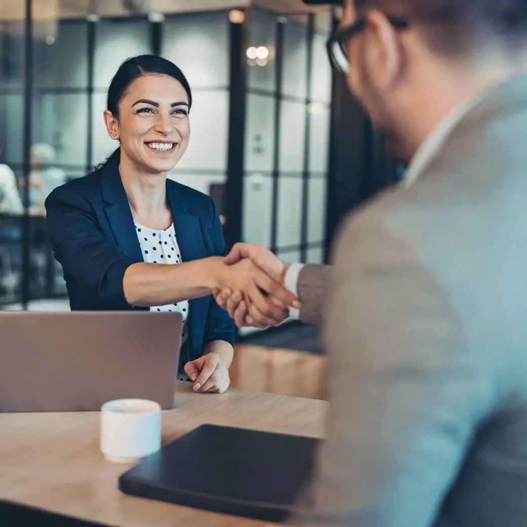 Business persons talking in the office