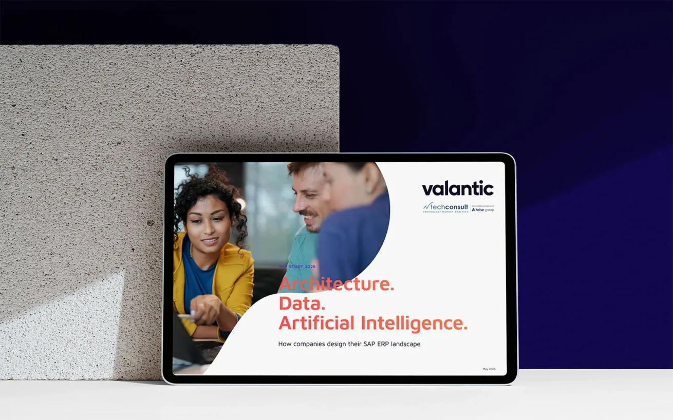 Mockup valantic SAP Study 2026: Architecture. Data. Artificial Intelligence.